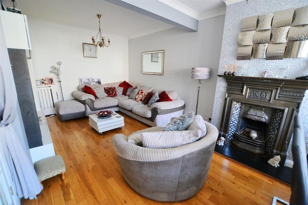 Living room, fireplace