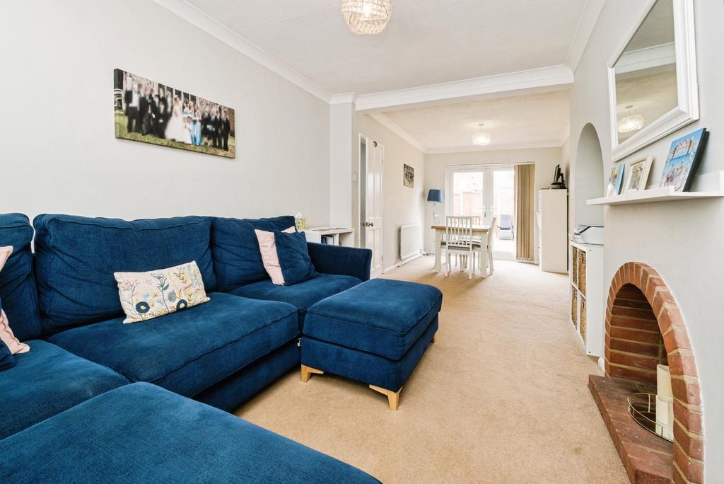 Living room, fireplace