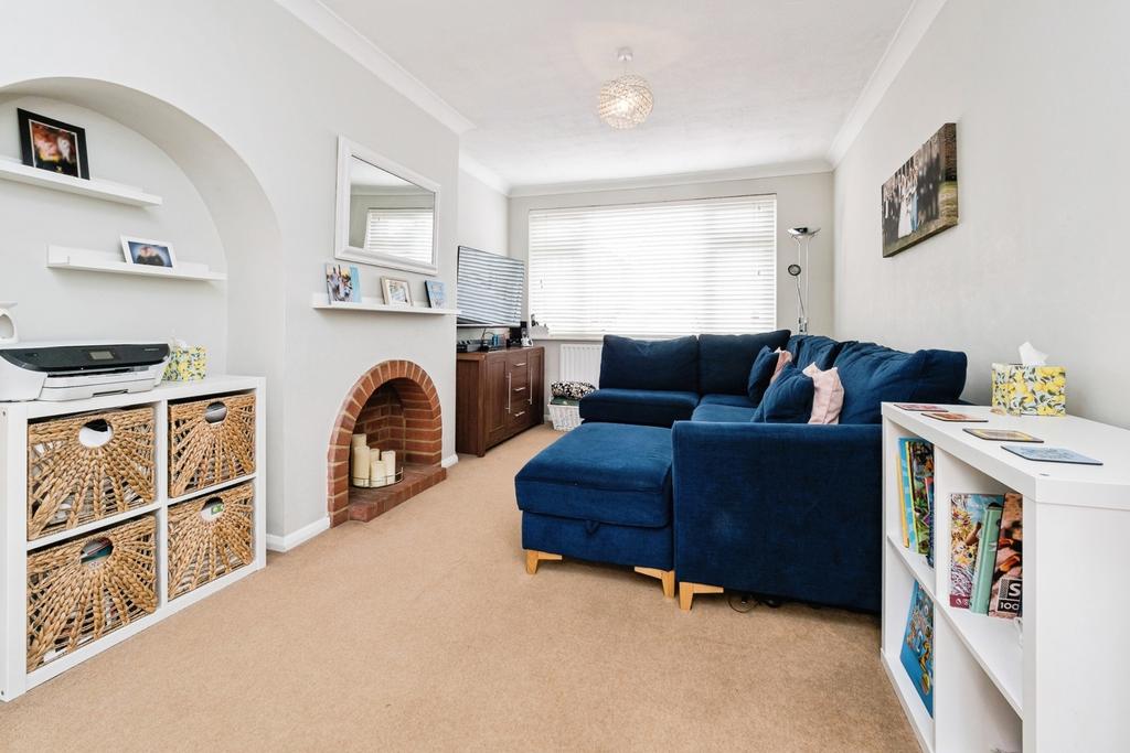Living room, fireplace