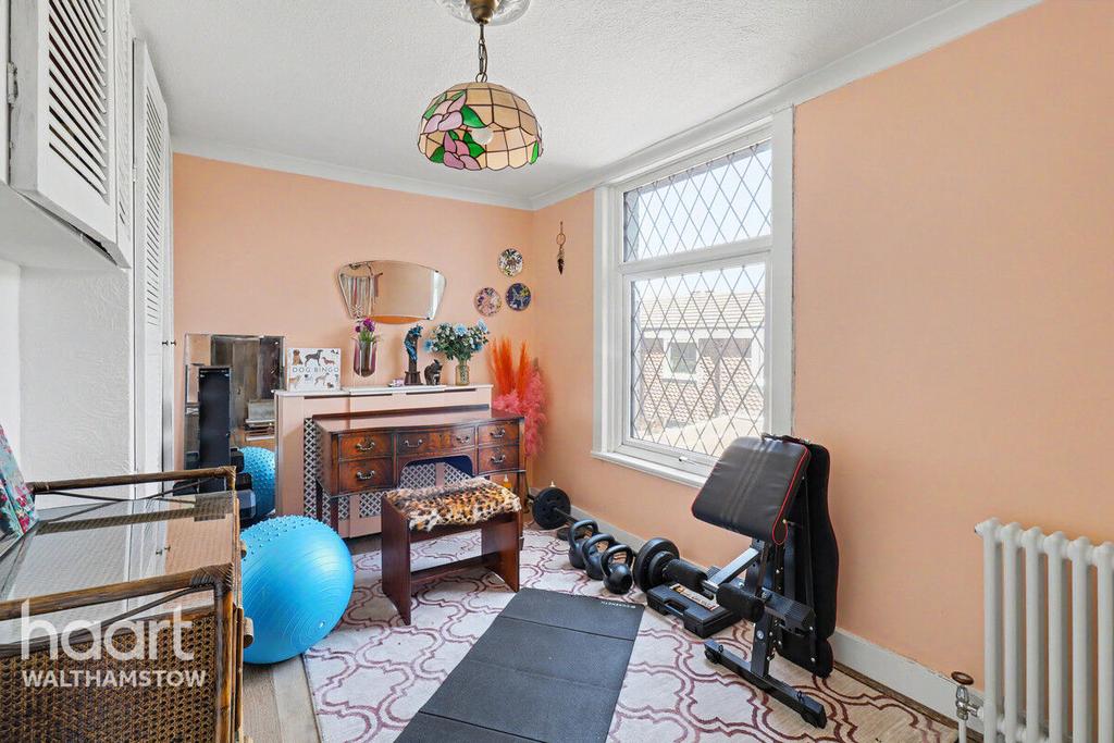 Home gym, fireplace