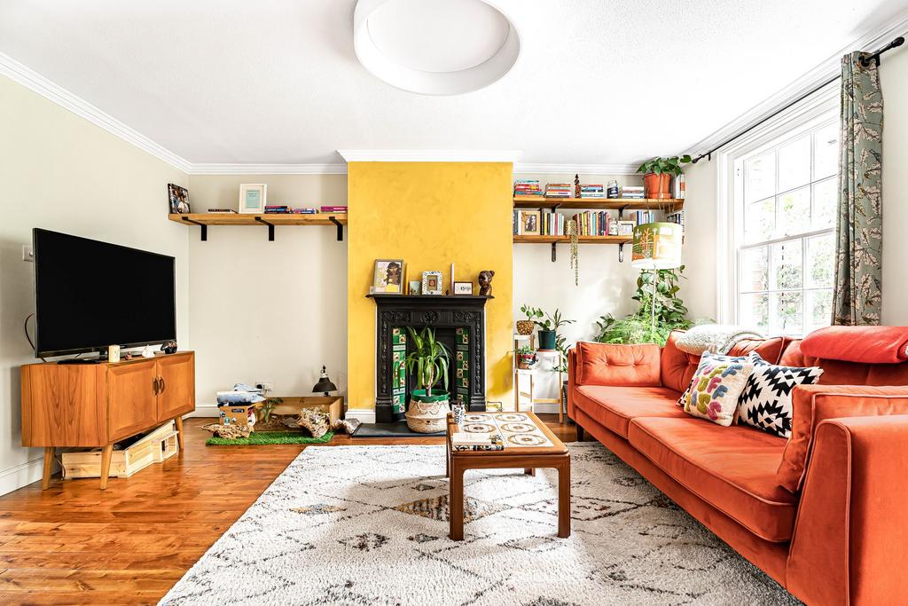 Living room, fireplace