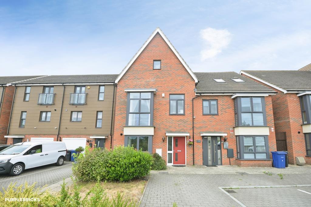 Terraced house exterior, parking