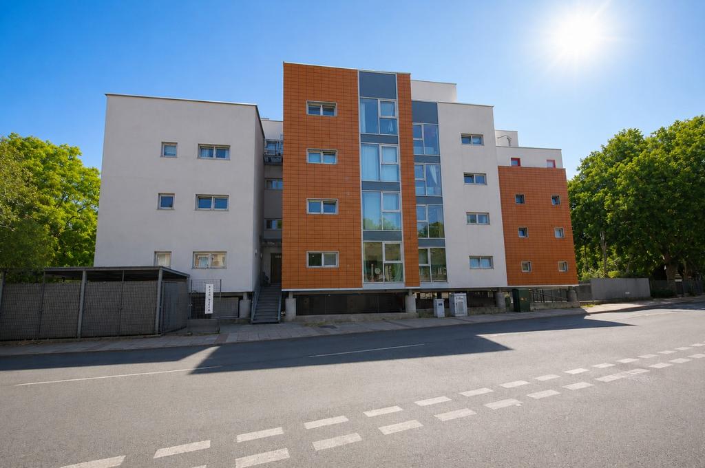 Apartment building facade, block of apartments