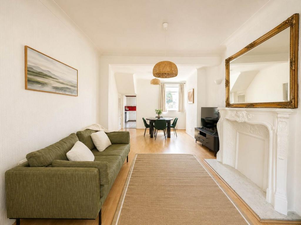 Living room, fireplace