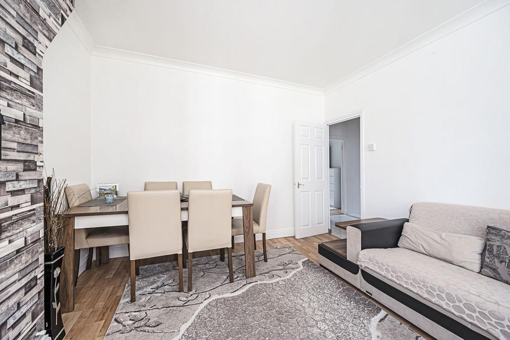 Open-plan living area, fireplace