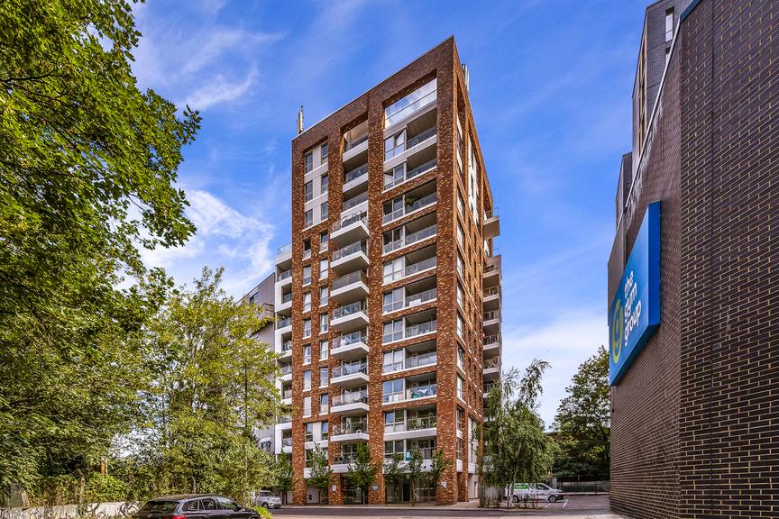Apartment building facade, block of apartments