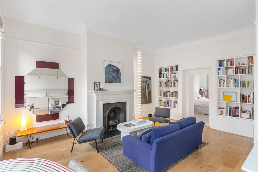 Living room, fireplace