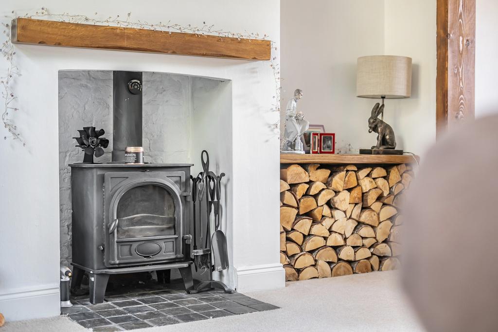 Living room, fireplace