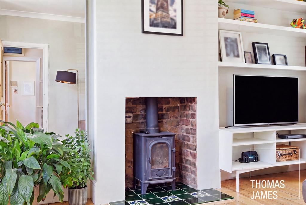 Living room, fireplace