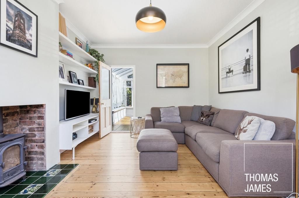 Living room, fireplace
