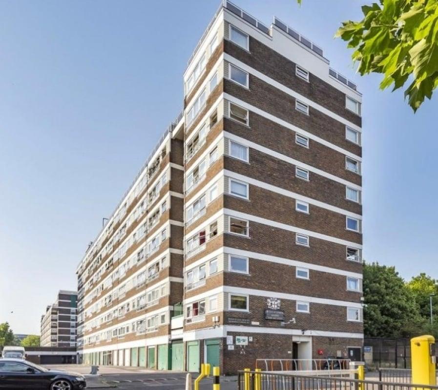 Apartment building facade, block of apartments