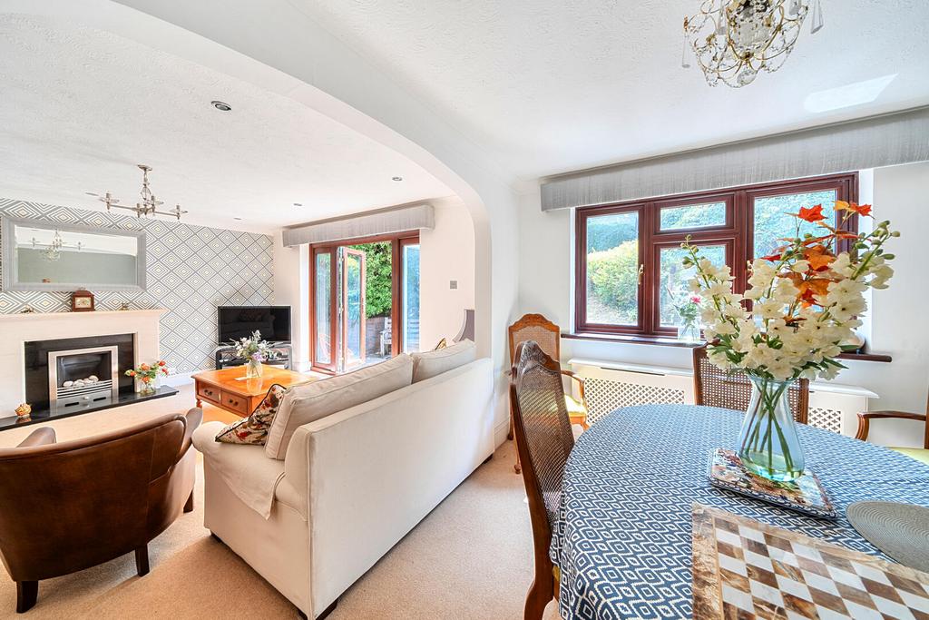Open-plan living area, open plan living, fireplace