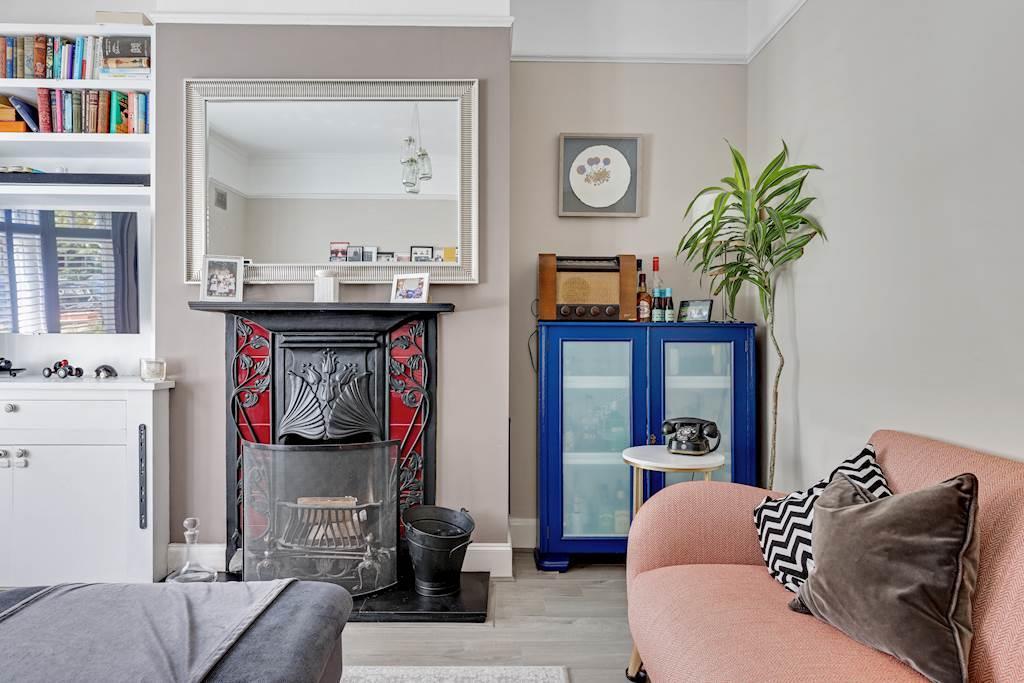 Living room, fireplace