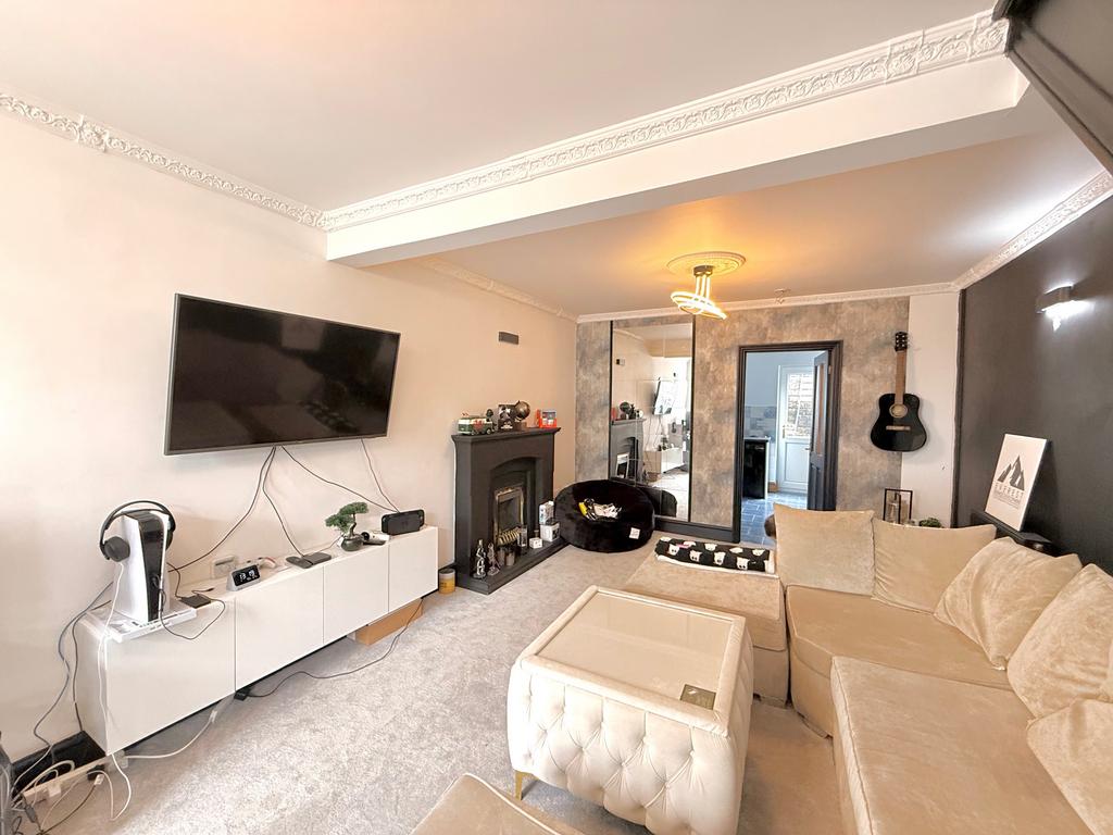 Living room, fireplace
