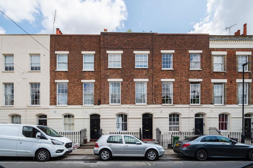Terraced house exterior, parking