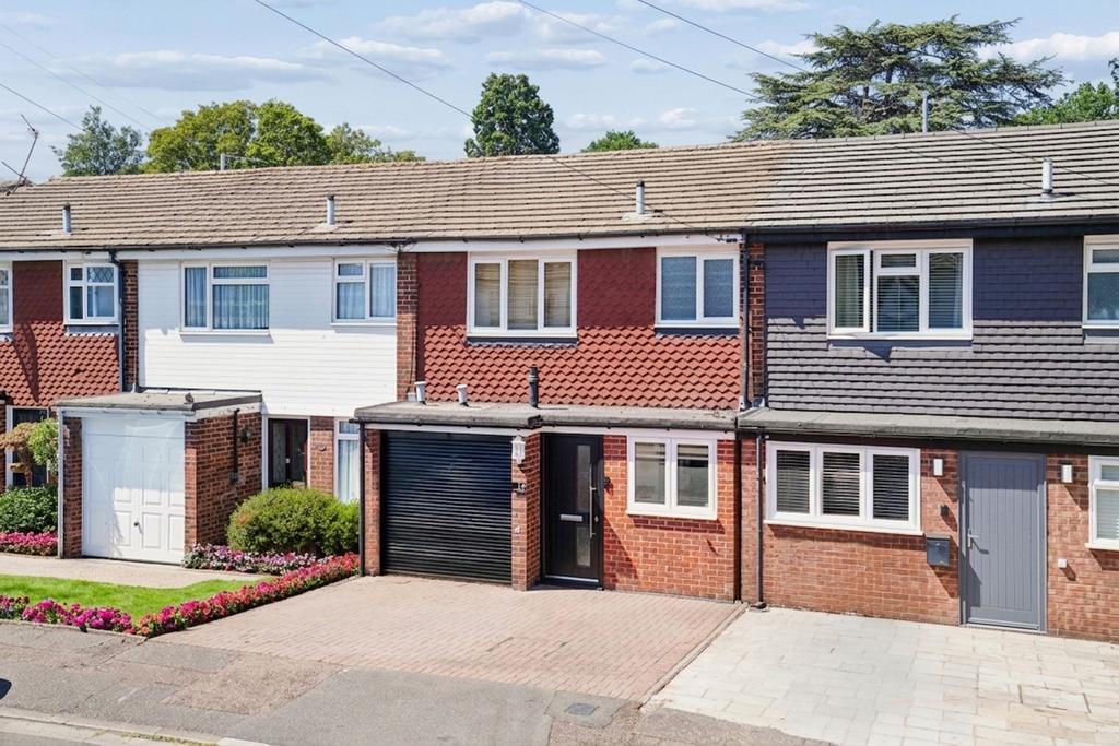 Terraced house exterior, parking