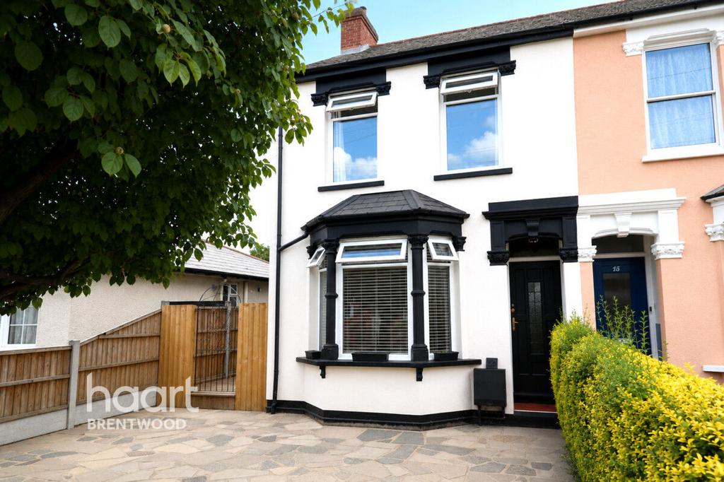 Semi-detached house exterior, driveway