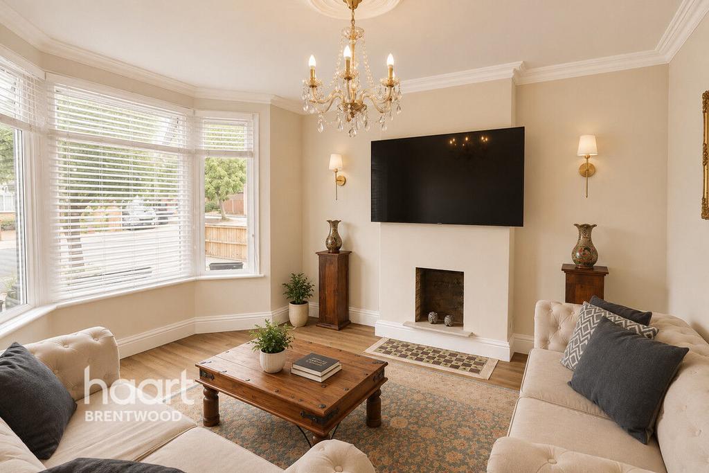 Living room, fireplace