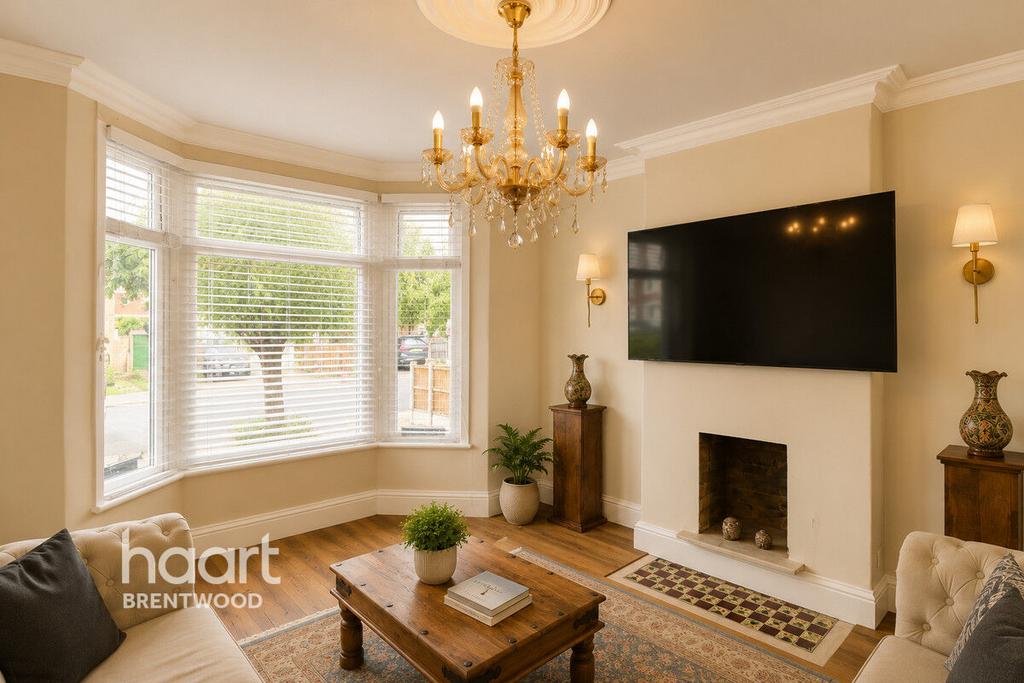 Living room, fireplace