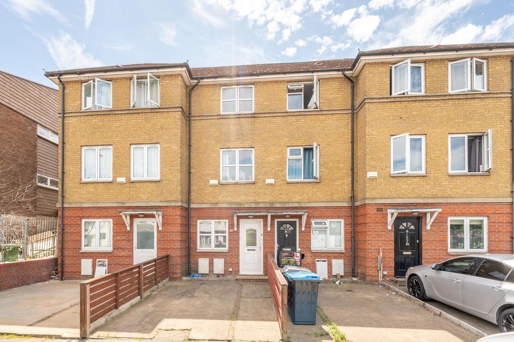Terraced house exterior, parking