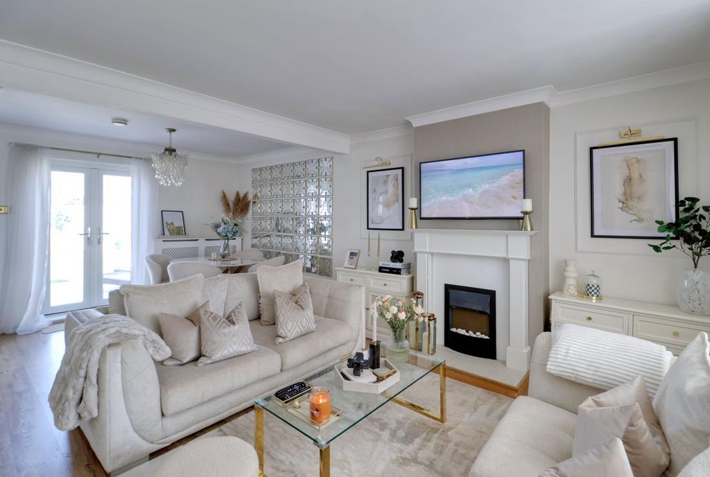 Living room, fireplace