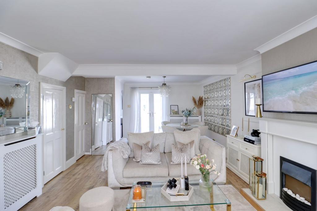 Living room, fireplace