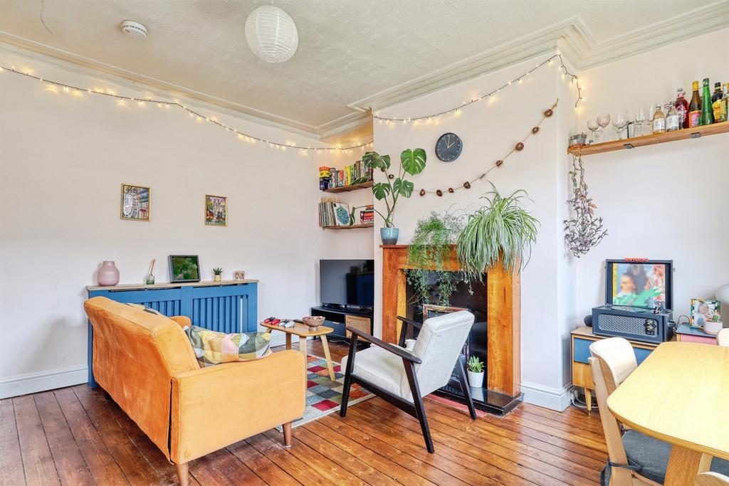 Living room, fireplace