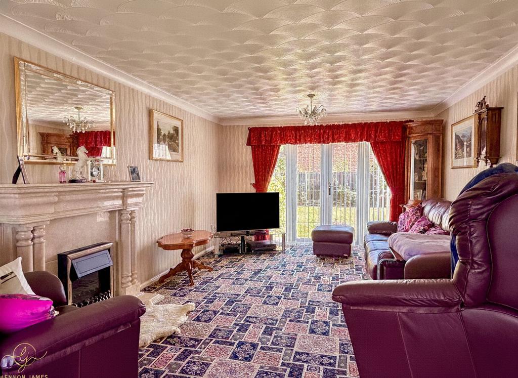 Living room, fireplace