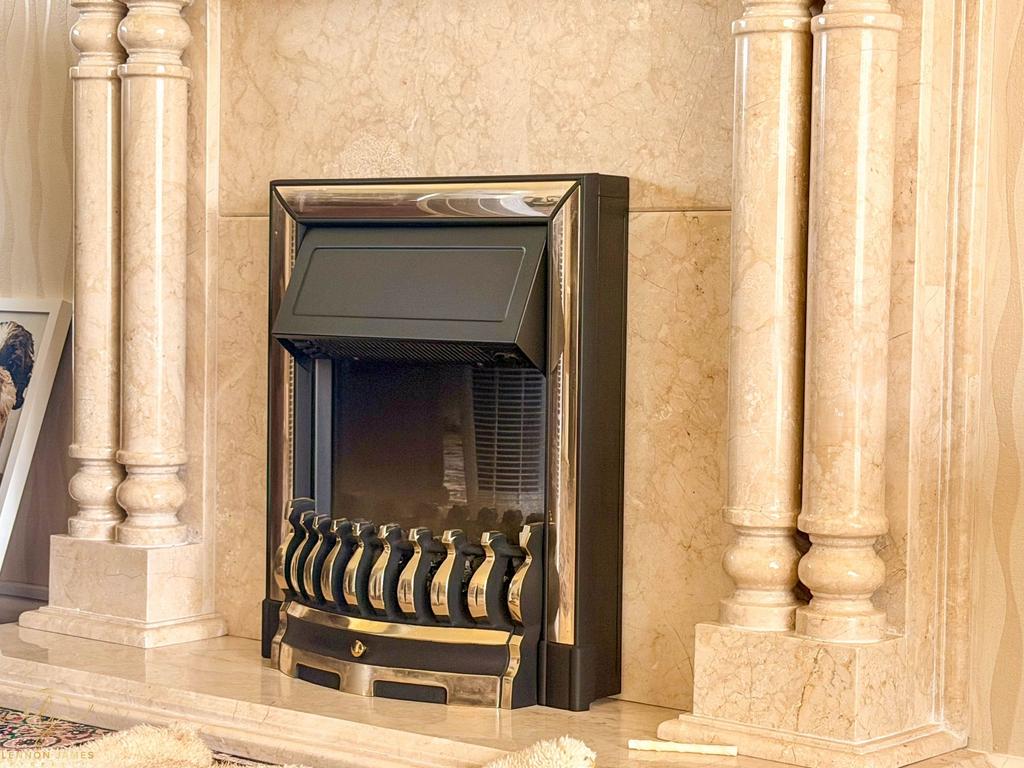 Living room, fireplace