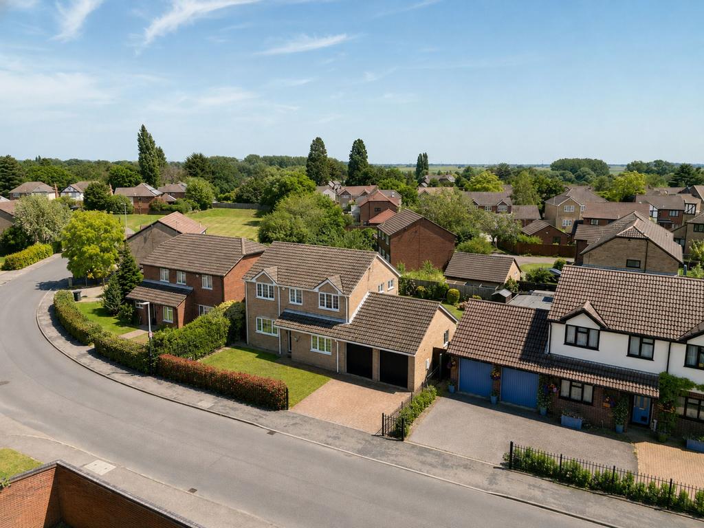 Street scene with property, garden