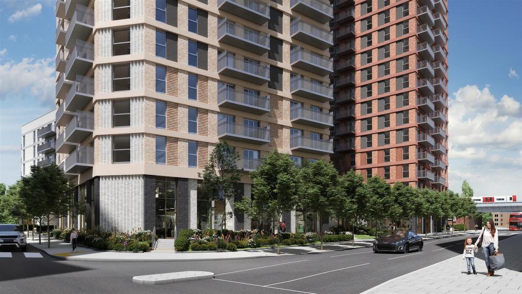 Apartment building facade, block of apartments