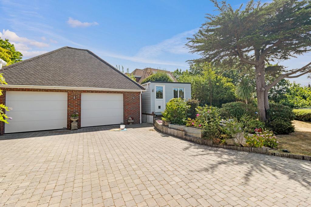 Driveway view, driveway, garage