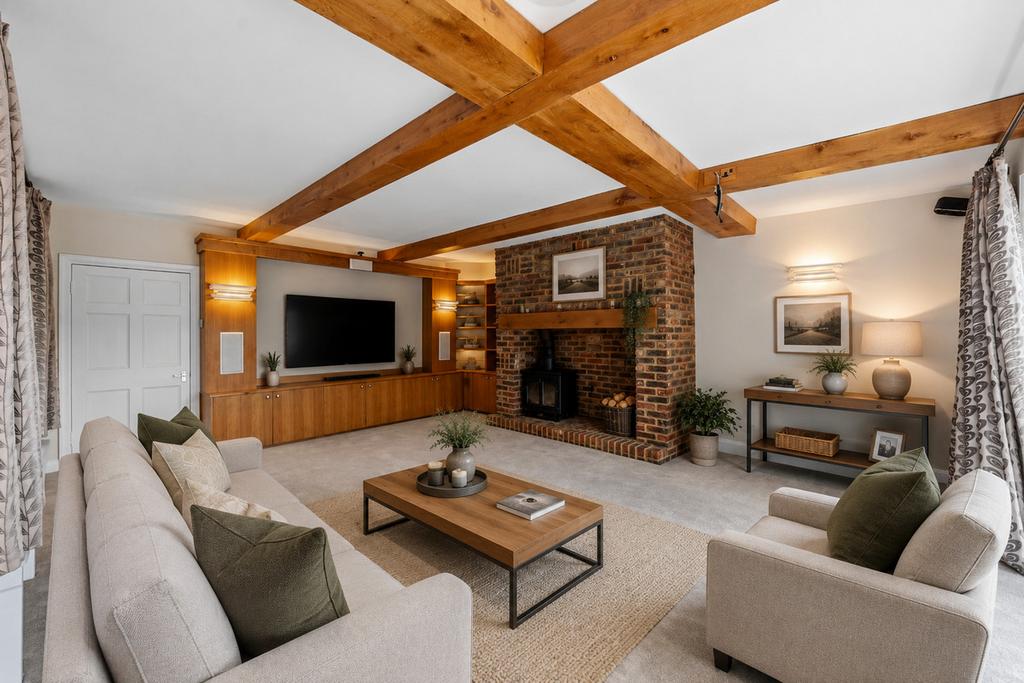 Living room, fireplace