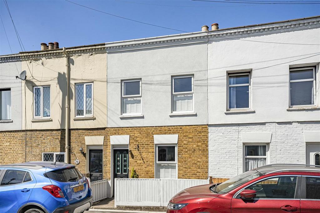 Terraced house exterior, parking