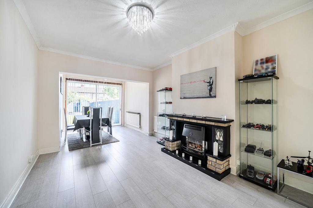 Open-plan living area, open plan living, fireplace