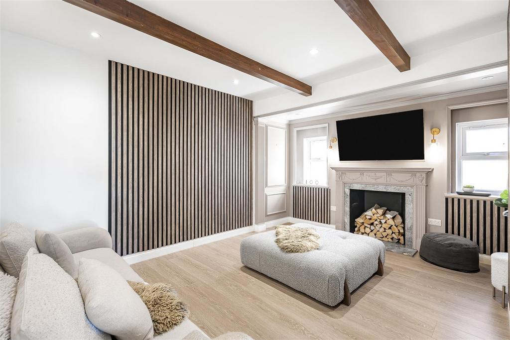 Living room, fireplace