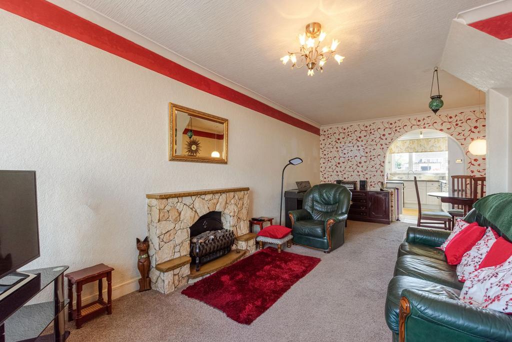 Living room, fireplace