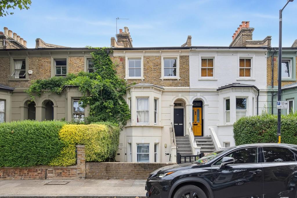 Terraced house exterior, parking