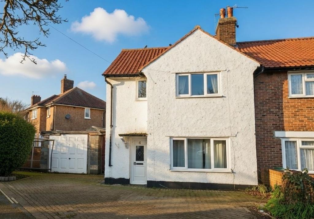 Detached house exterior, driveway