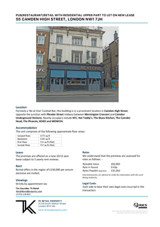 Pub to rent, 55 Camden High St London NW1 7JH