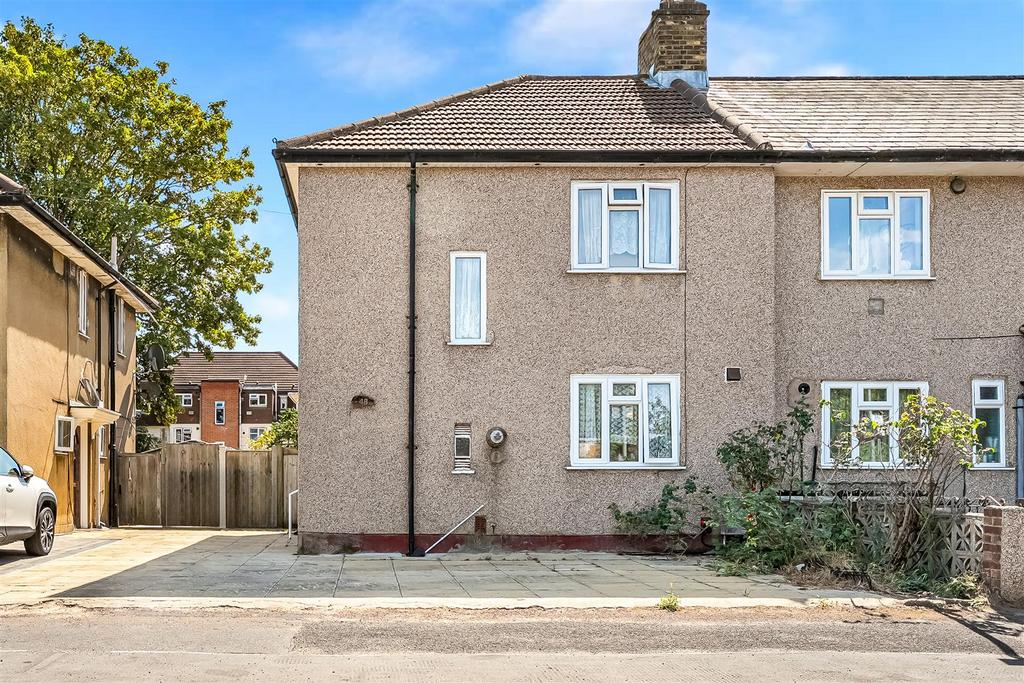 Semi-detached house exterior, driveway