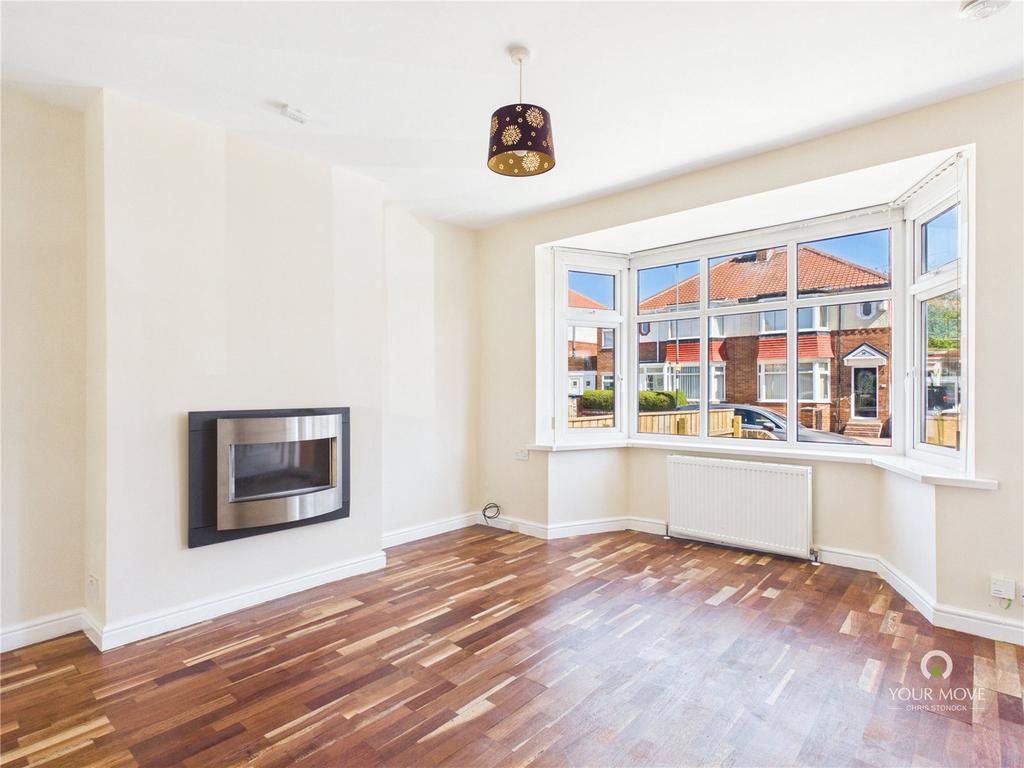 Living room, fireplace