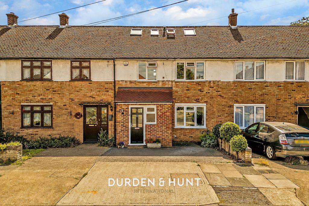 Semi-detached house exterior, driveway