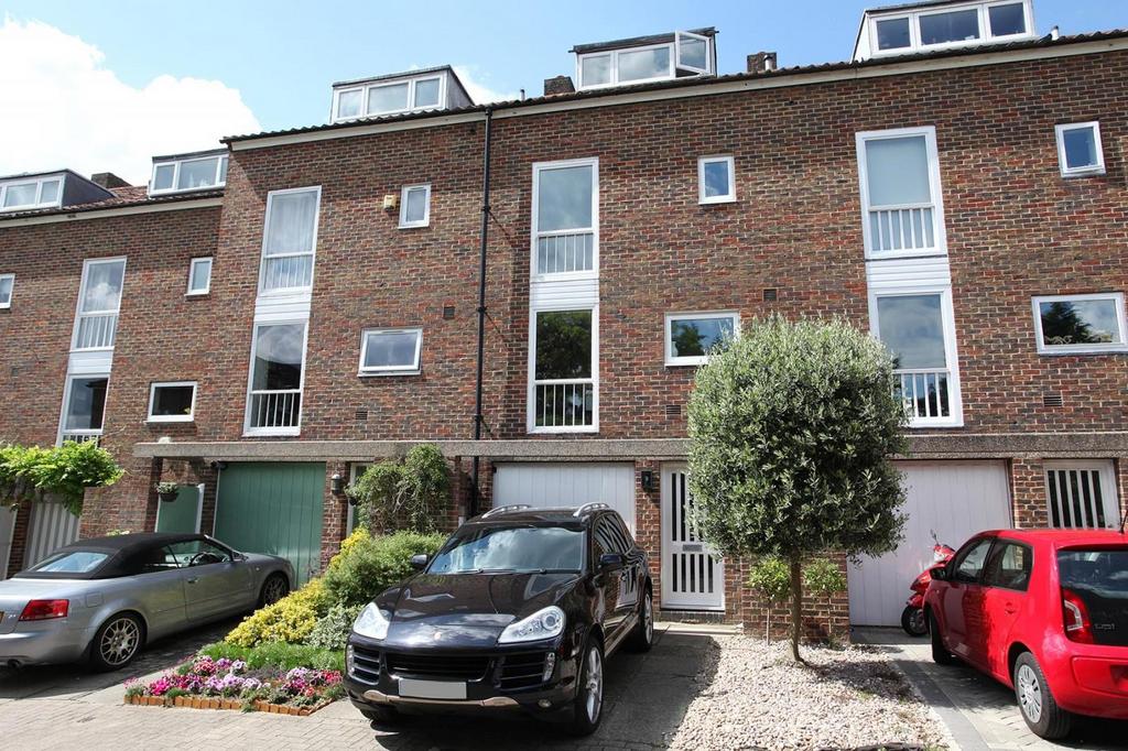 Terraced house exterior, parking