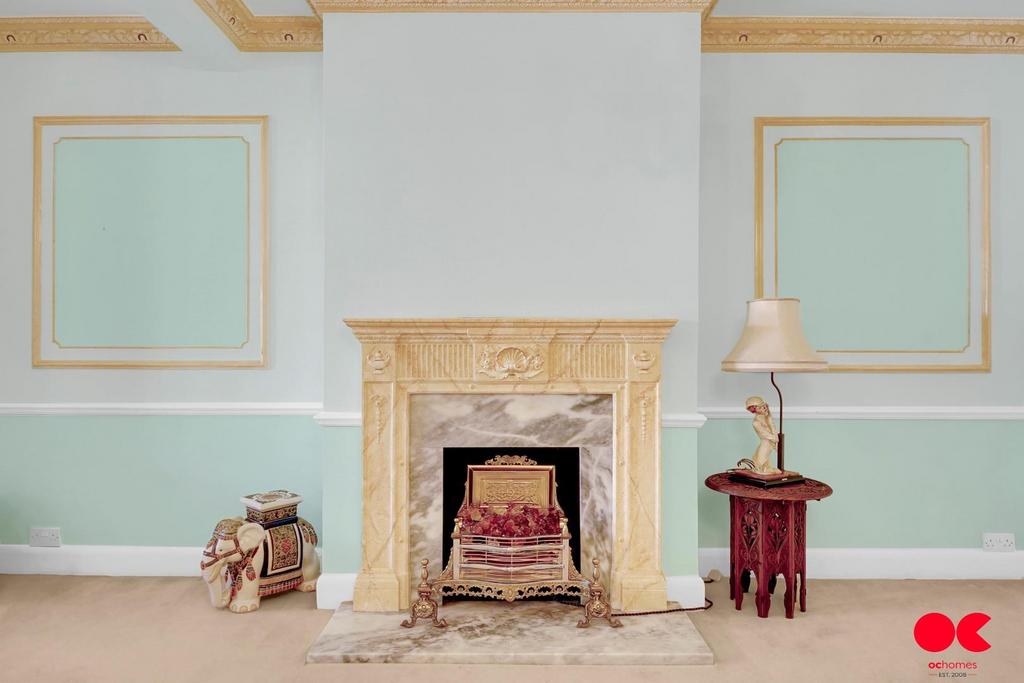 Reception room, fireplace