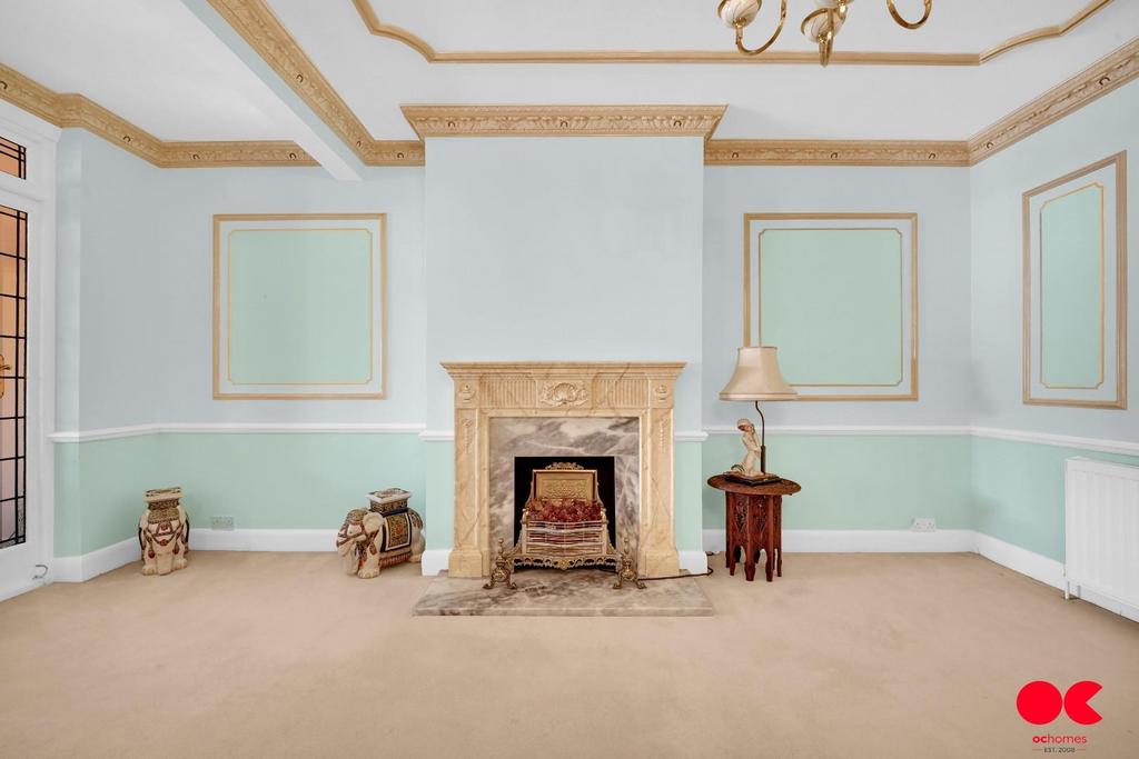 Living room, fireplace