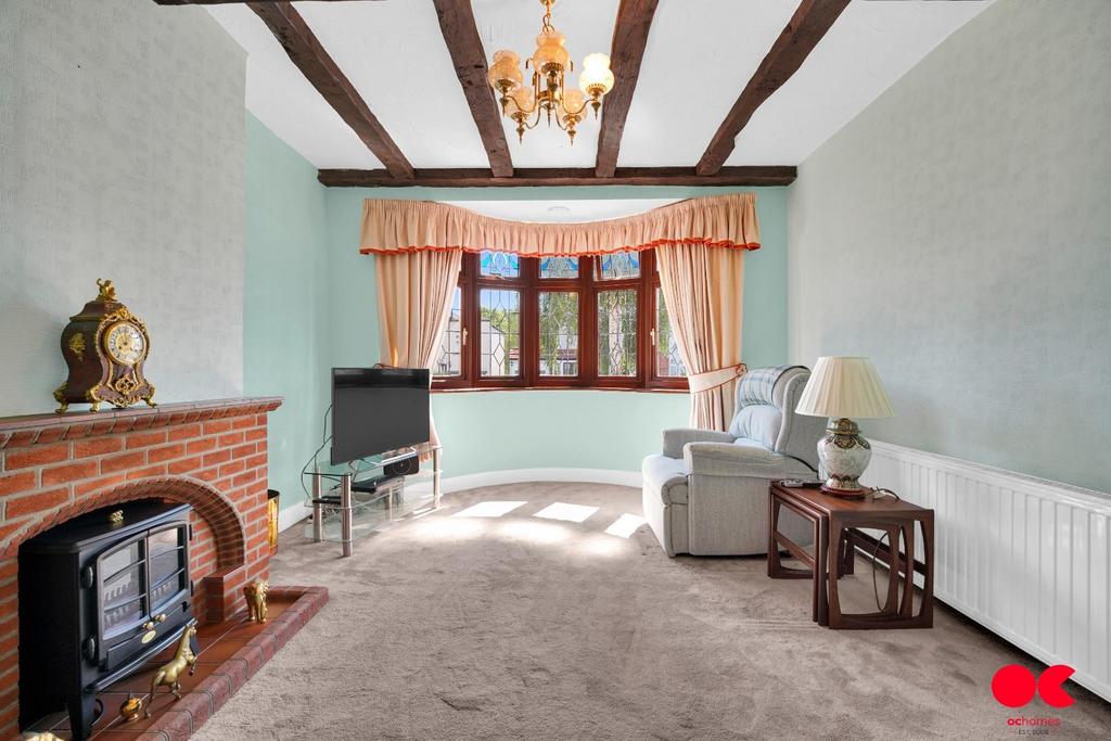 Living room, fireplace