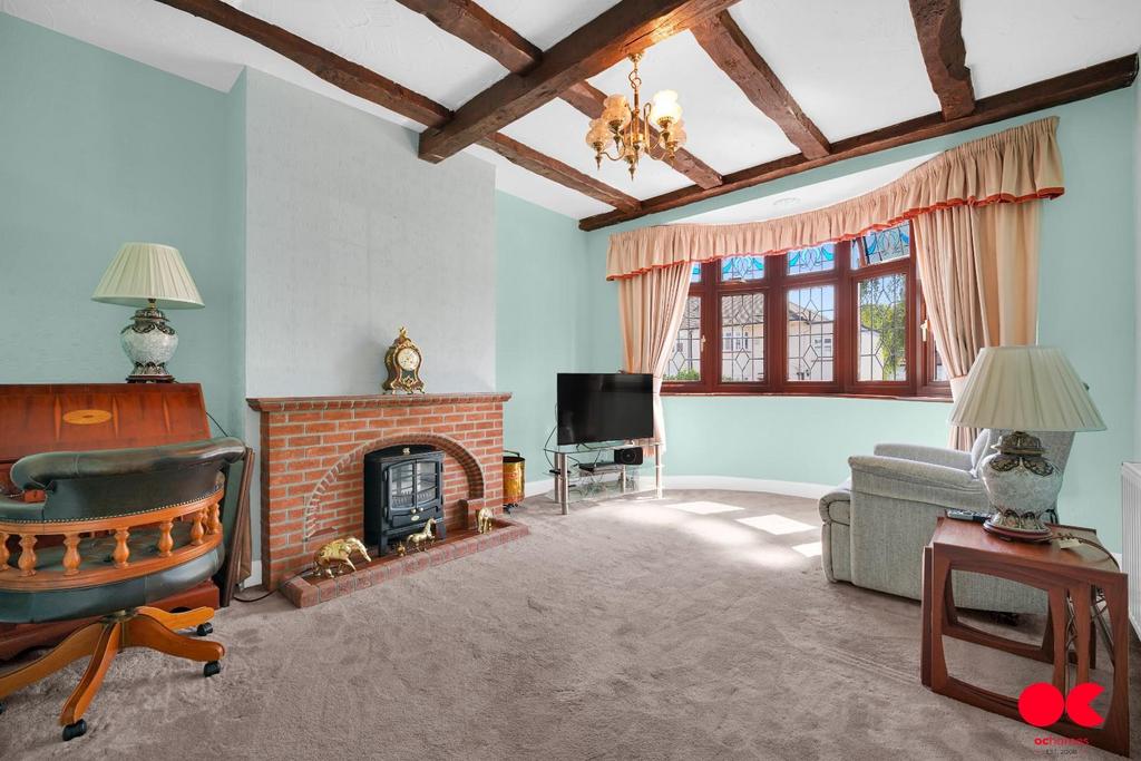 Living room, fireplace