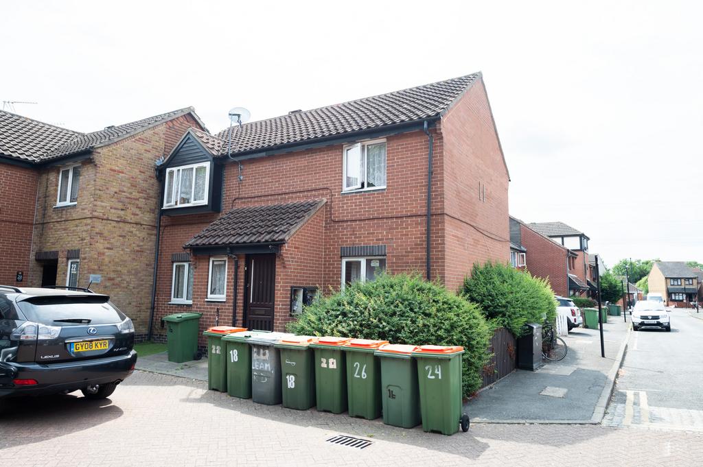 Semi-detached house exterior, driveway
