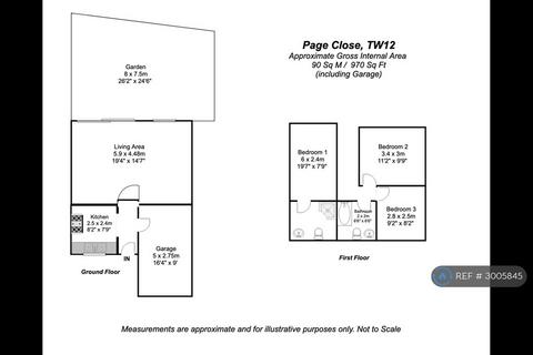 3 bedroom semi-detached house to rent, Page Close, Hampton, TW12